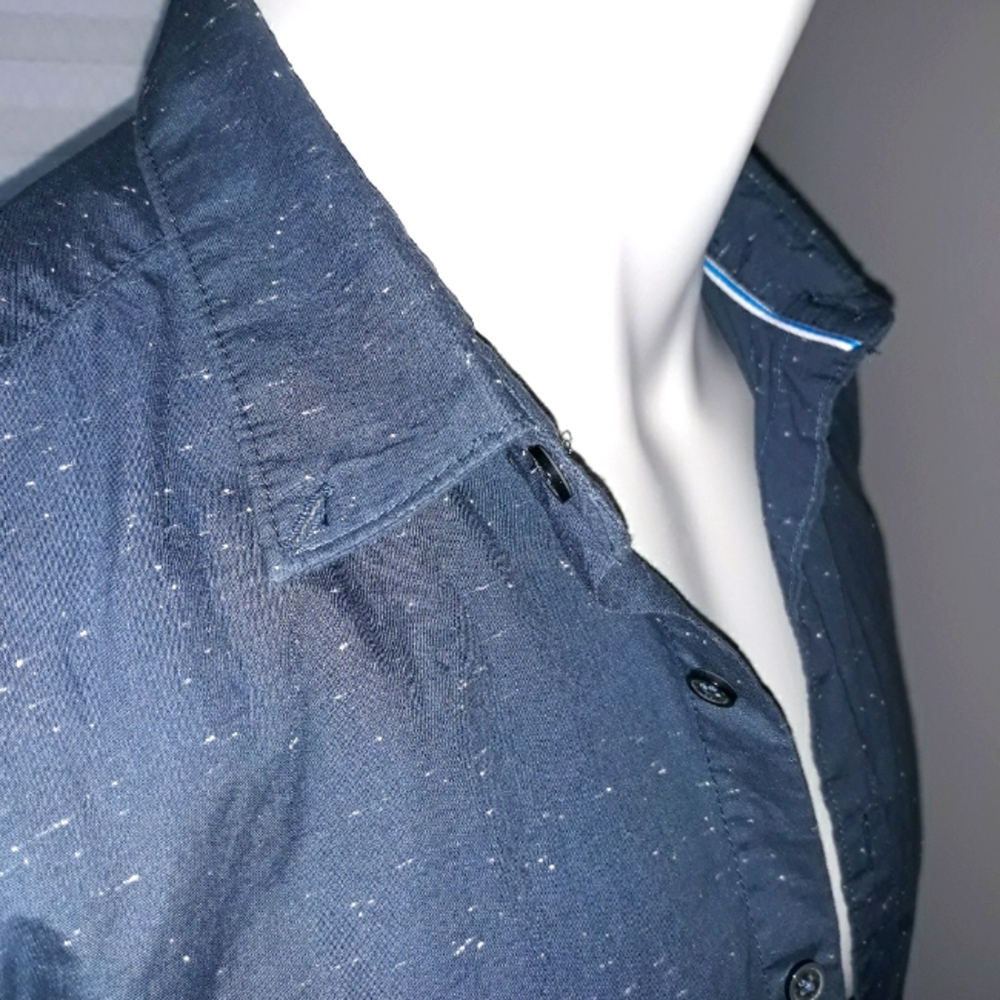 Denim and Flower mens blue cotton shirt. Medium